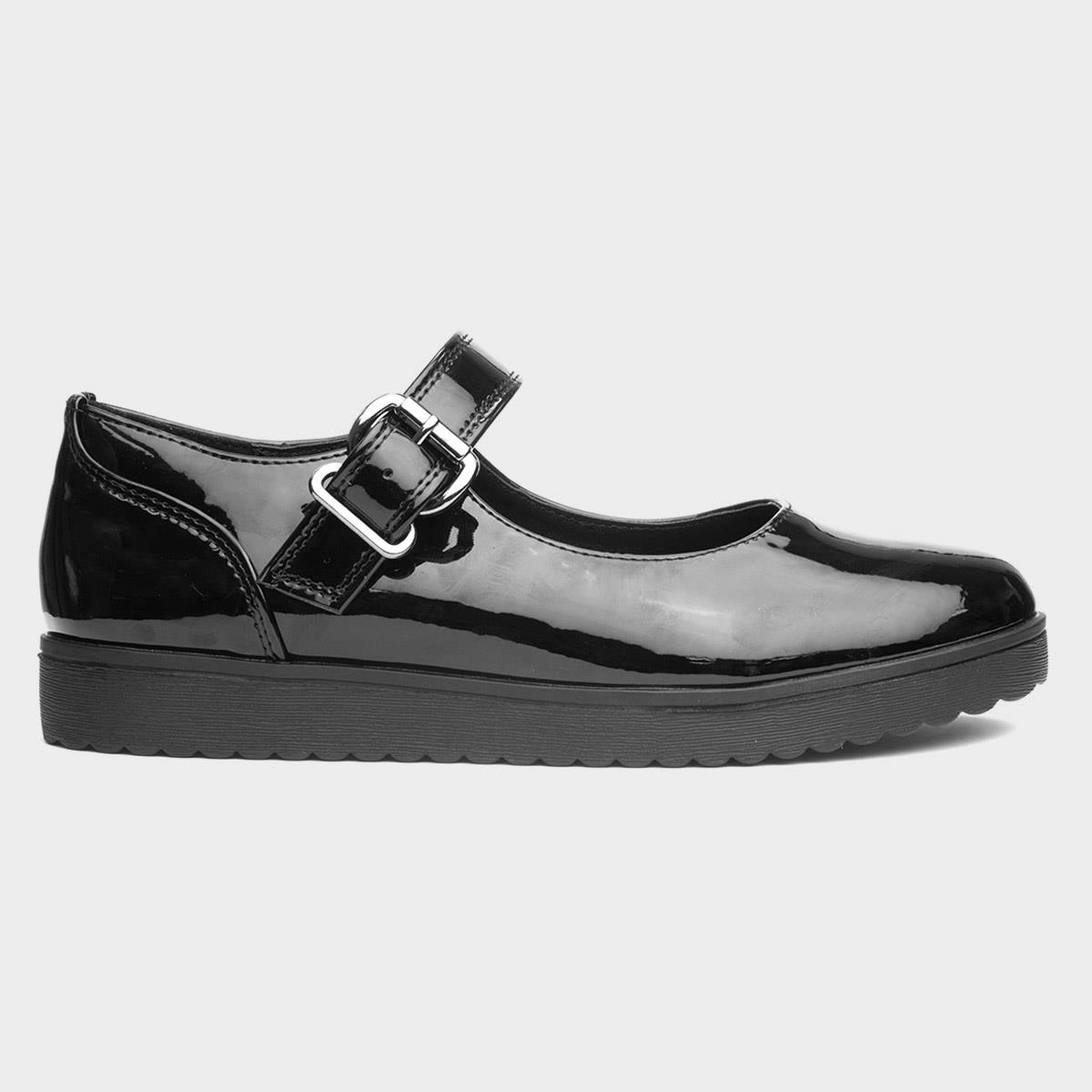 Little Diva Isla Kids Black Patent School Shoe-20412 | Shoe Zone