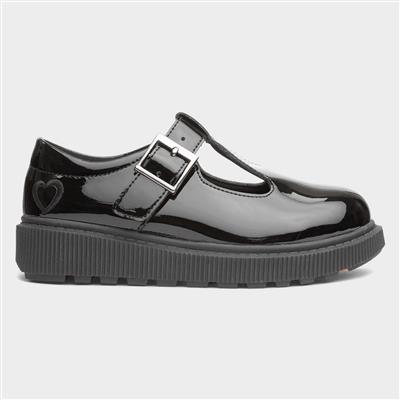 Holly Kids Black Patent T-Bar Shoe