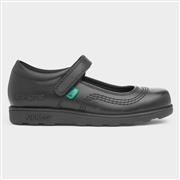 Kickers Fragma Pop Kids Black Leather School Shoe (Click For Details)