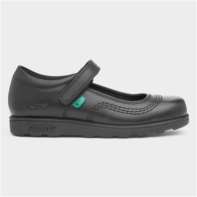 Fragma Pop Kids Black Leather School Shoe