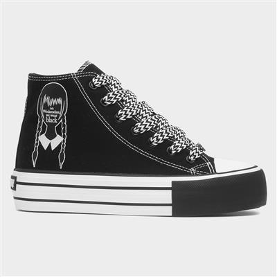 Kids Black Platform Canvas Shoe