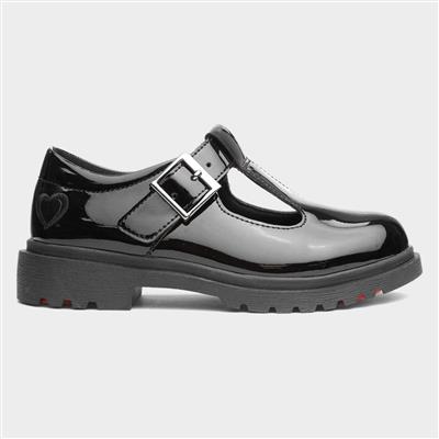 Blossom Kids Black Patent T-Bar Shoe