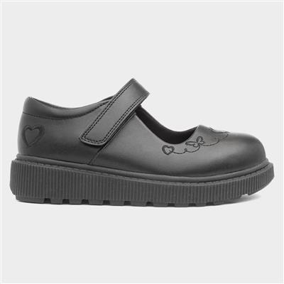 Iris Kids Black School Shoe