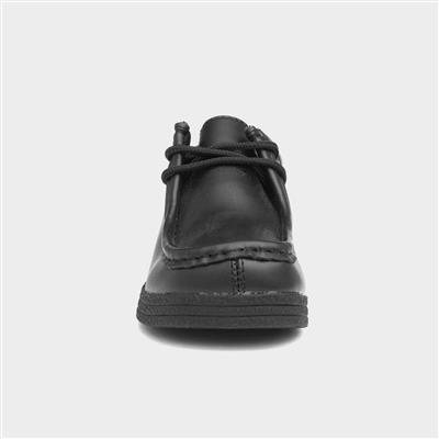 Red Fish Iggy Kids Black Coated Leather Shoe-20460 | Shoe Zone