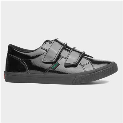 Kody Kids Black Leather Patent School Shoe