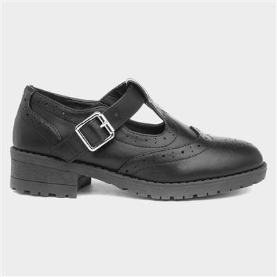 Cam Kids Black T-Bar School Shoes