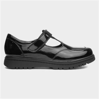 Kendall Kids Black Patent T-Bar Shoe