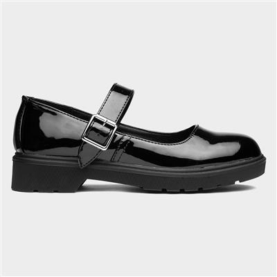 Kaci Kids Black Patent School Shoe