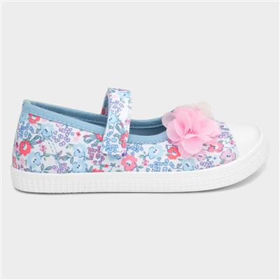 Walkright Girls Multicoloured Floral Canvas-206021 | Shoe Zone