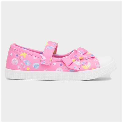 Claudia Girls Pink Easy Fasten Canvas