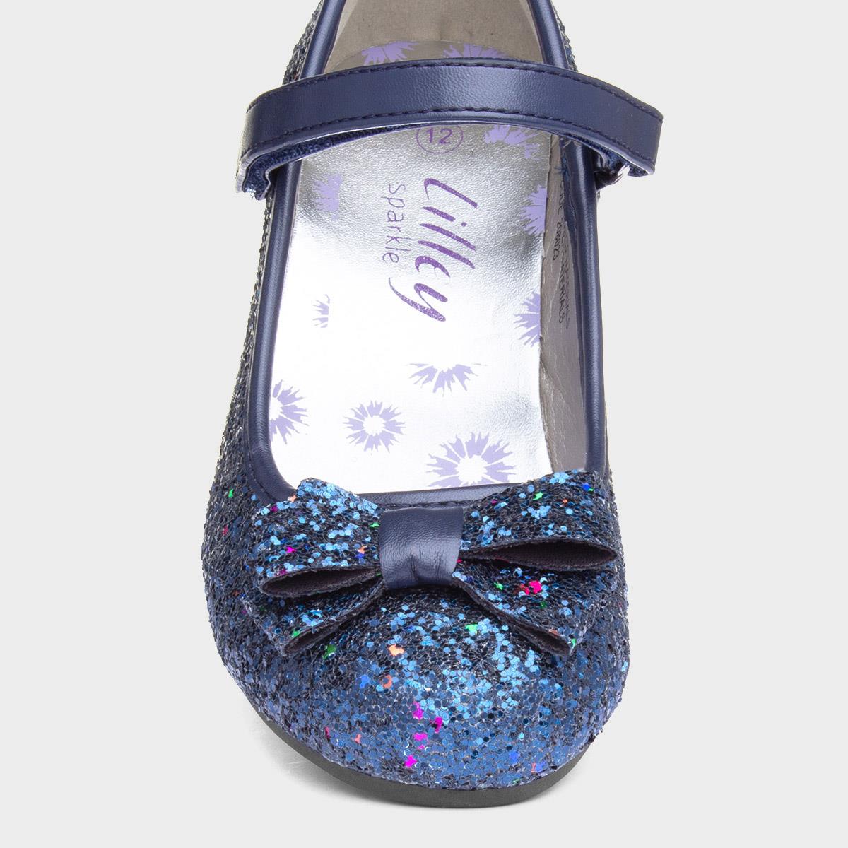 Girls navy sale glitter shoes