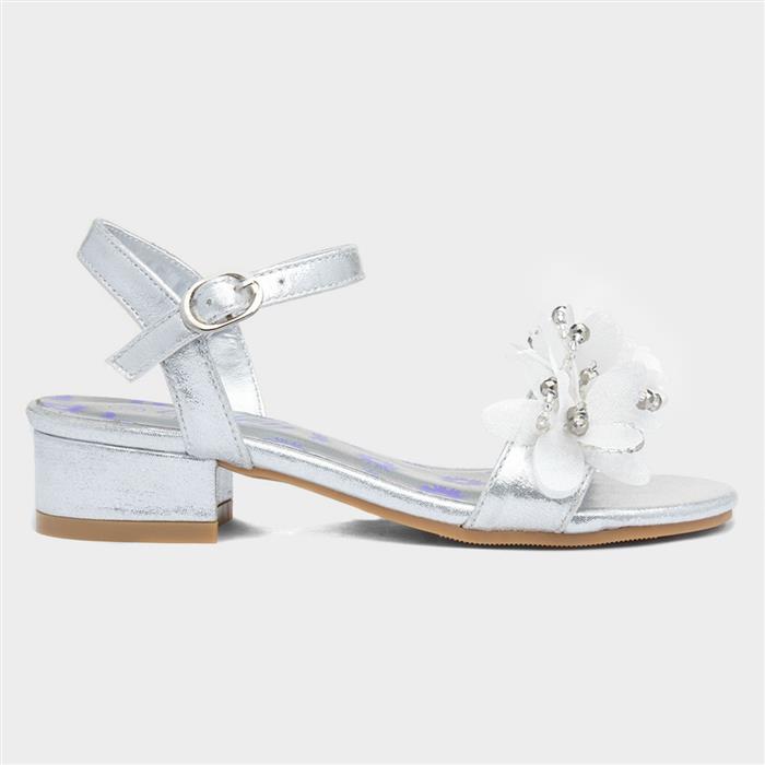 Silver flower hot sale girl sandals