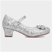 Lilley Sparkle Lacey Kids Silver Glitter Heel (Click For Details)