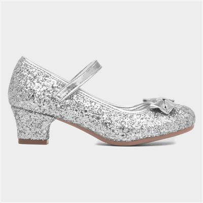 Lacey Kids Silver Glitter Heel