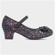 Lilley Sparkle Lacey Kids Black Glitter Heel (Click For Details)