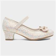 Lilley Sparkle Lacey Girls Cream Glitter Heel (Click For Details)