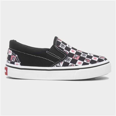 Kids Black Slip On Canvas