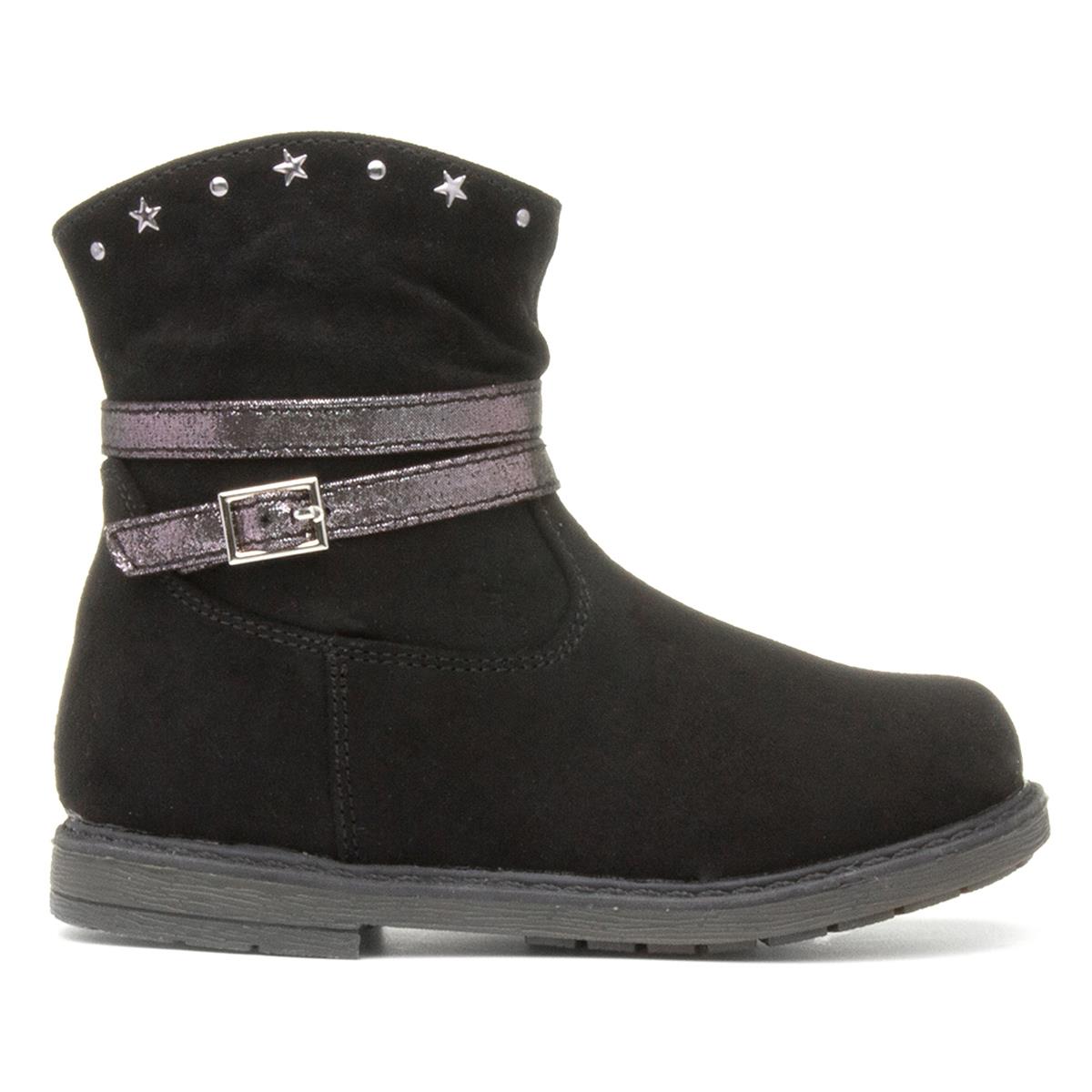 Sprox Girls Black Ankle Boot with Buckle-26201 | Shoe Zone