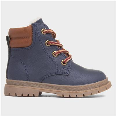 Logan Kids Navy Lace Up Boot