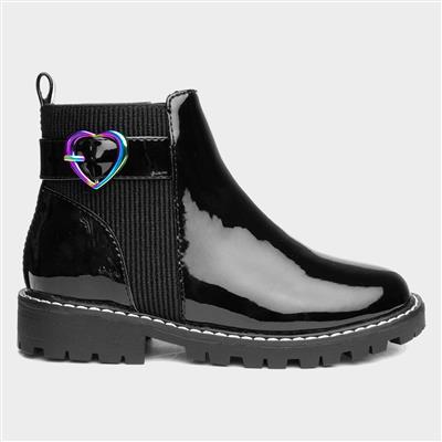 Liana Kids Black Patent Chelsea Boot