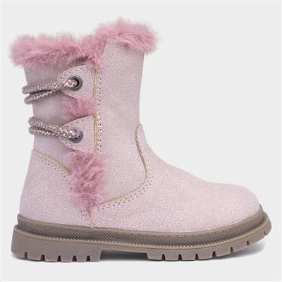 Pink fur store lined boots