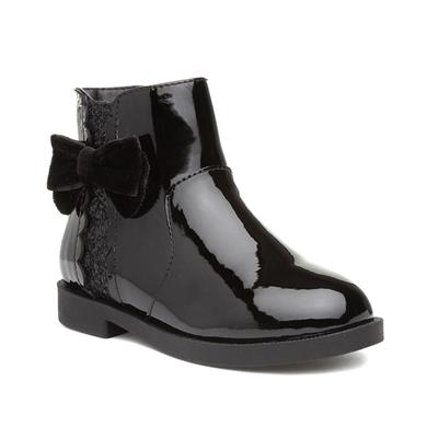 girls black patent ankle boots