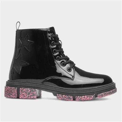 Irma Kids Black Glitter Sole Boot