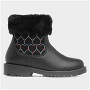 Walkright Cecily Kids Black Faux Fur Ankle Boot (Click For Details)