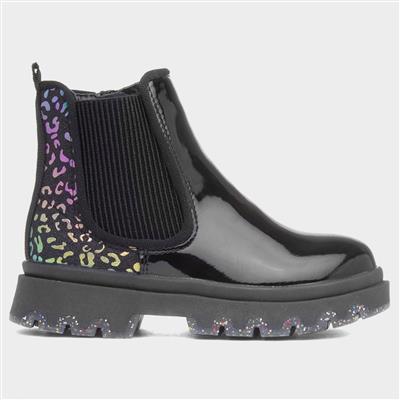 Ella Kids Black Leopard Print Boot