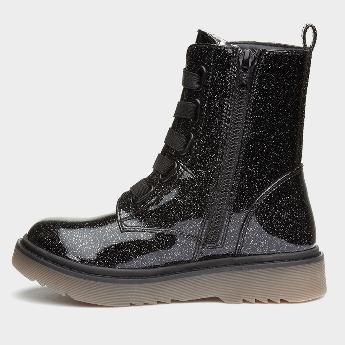 Girls black sale glitter boots