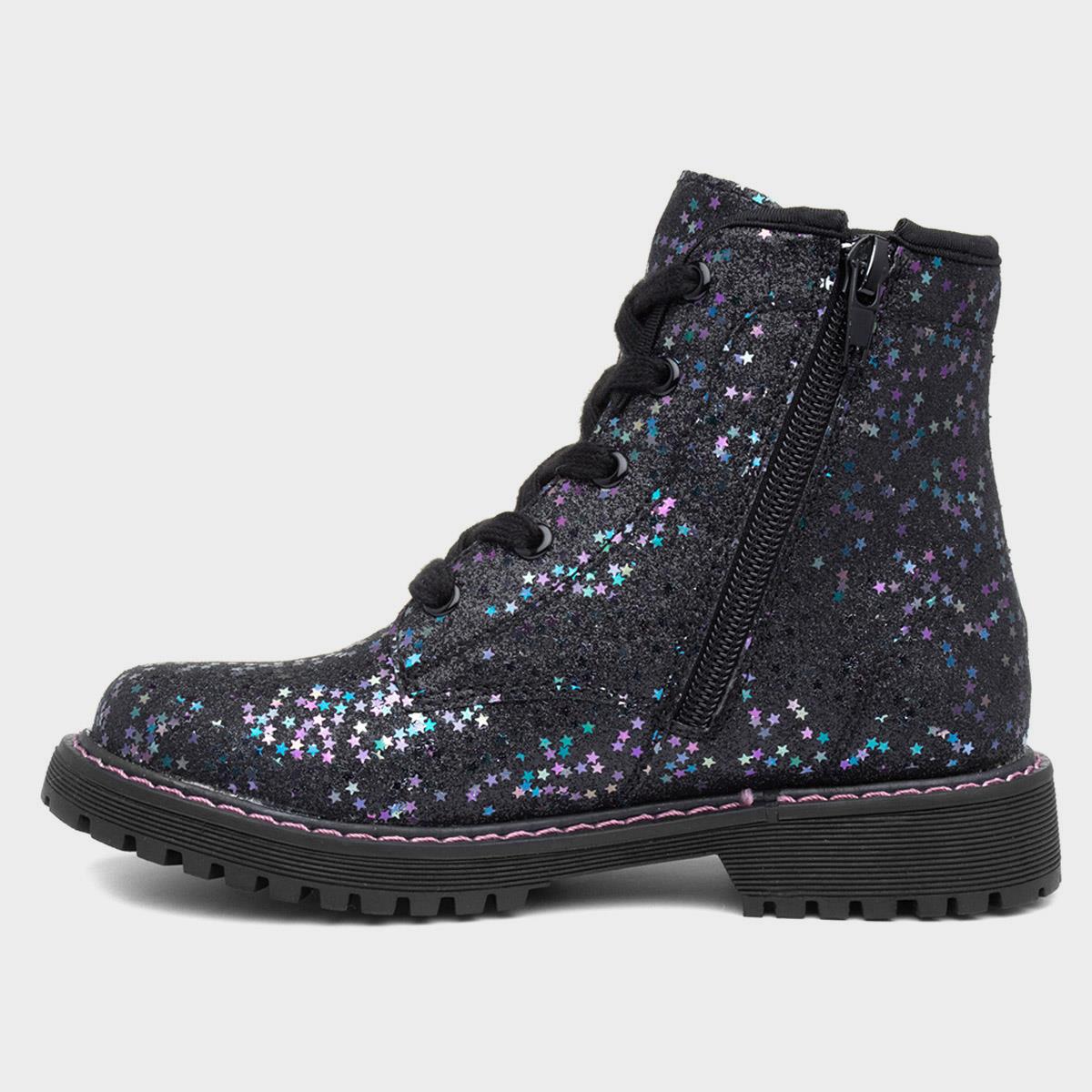 Girls black shop glitter boots