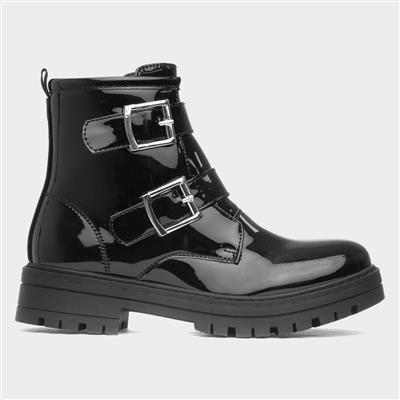 Chaz Kids Black Patent Ankle Boot