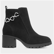 Lilley Caitlyn Girls Black Heeled Heart Boot (Click For Details)