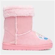 Disney Frozen Kids Pink Faux Fur Ankle Boot (Click For Details)