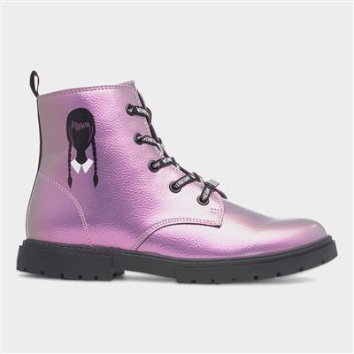 Kids Metallic Lilac Shiny Boot