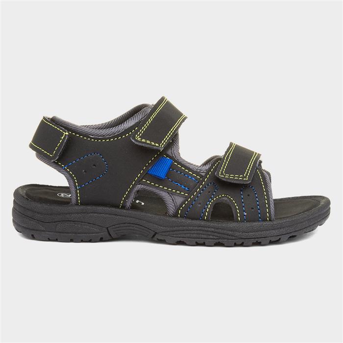 Red Fish Kids Black Sporty Sandal 291001 Shoe Zone