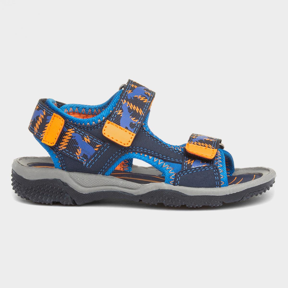 Walkright Kids Navy & Orange Sporty Sandal-291006 | Shoe Zone