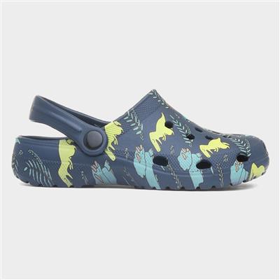 Cannock Boys Navy Dinosaur Print EVA Clog