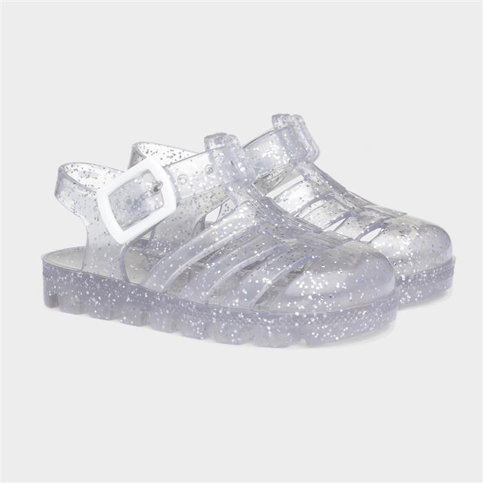 Clear glitter clearance jelly shoes