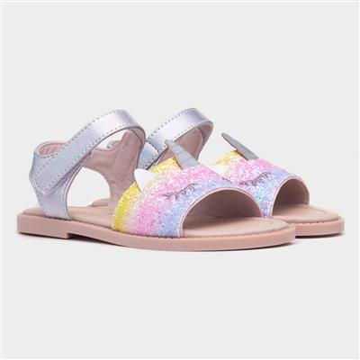 Walkright Cali Kids Multi Glitter Unicorn Sandal-29250 | Shoe Zone