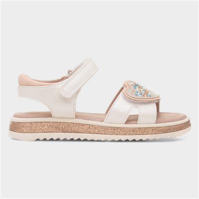 Abbey Girls White Heart Sandal