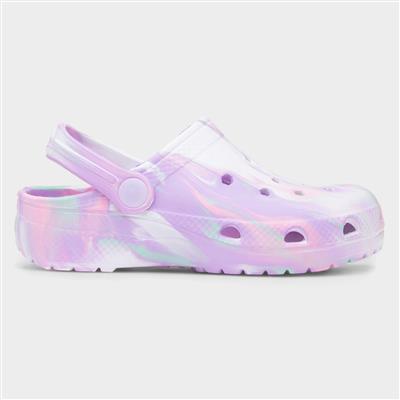 Whitby Girls White Multi Marble EVA Clog