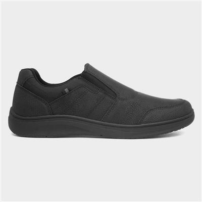 Roland Mens Black Slip On Shoe