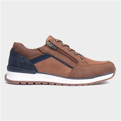 Casey Mens Cognac Brown Lace Up Shoe