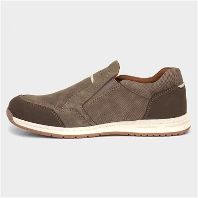 Relife Rob Mens Taupe Slip On Casual Shoe-520284 | Shoe Zone