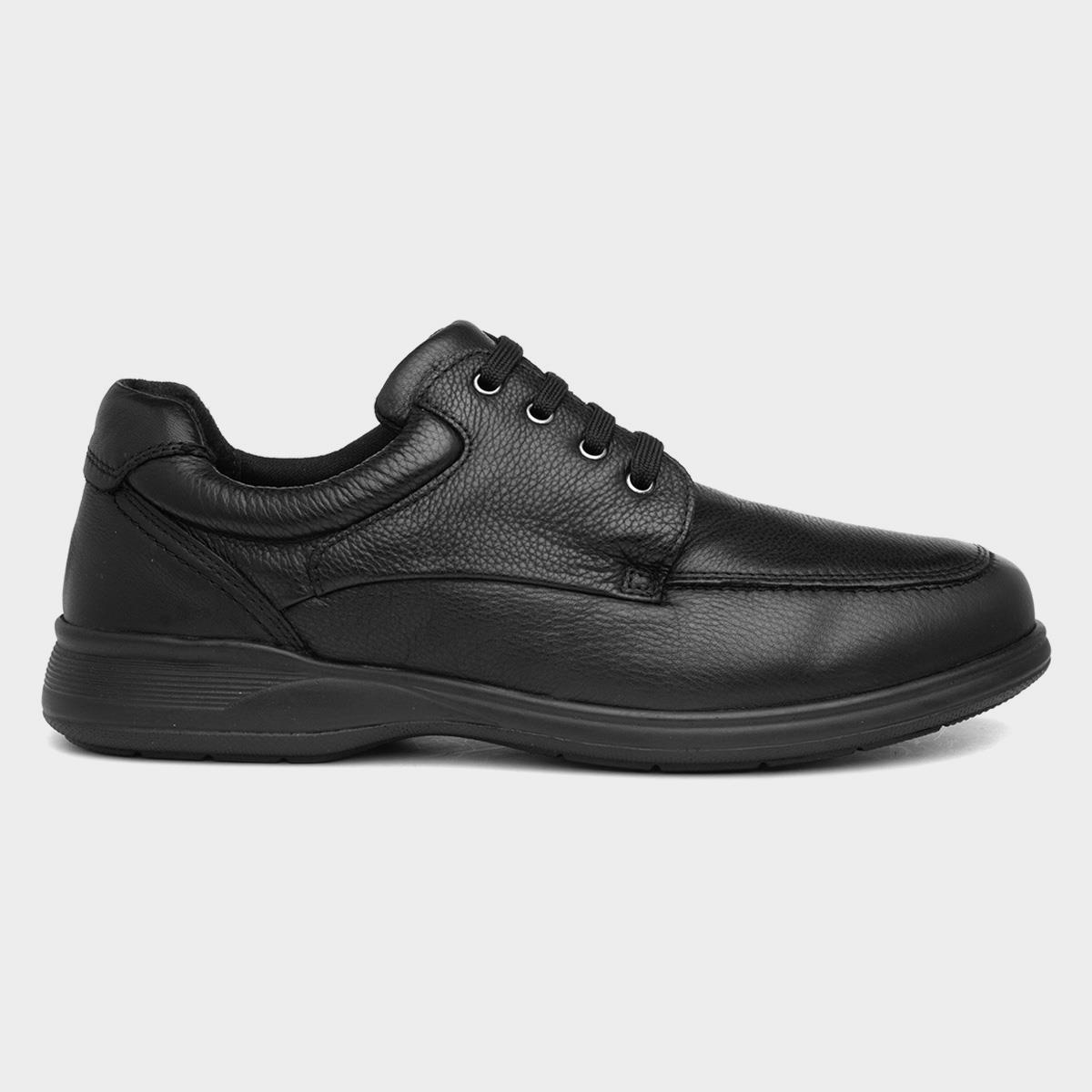 Comfy Steps Duke Mens Black Leather Shoe-520372 | Shoe Zone