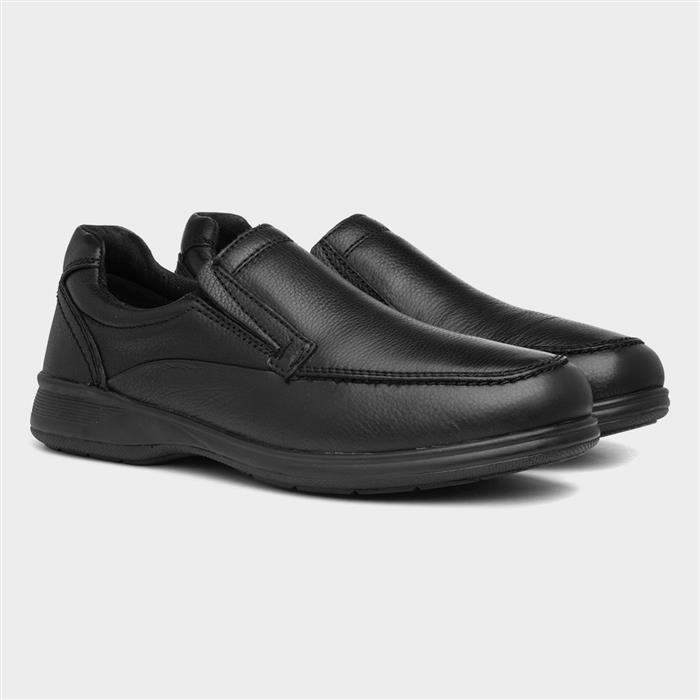Comfy Steps Baron Men's Black Leather Shoe-520373 | Shoe Zone