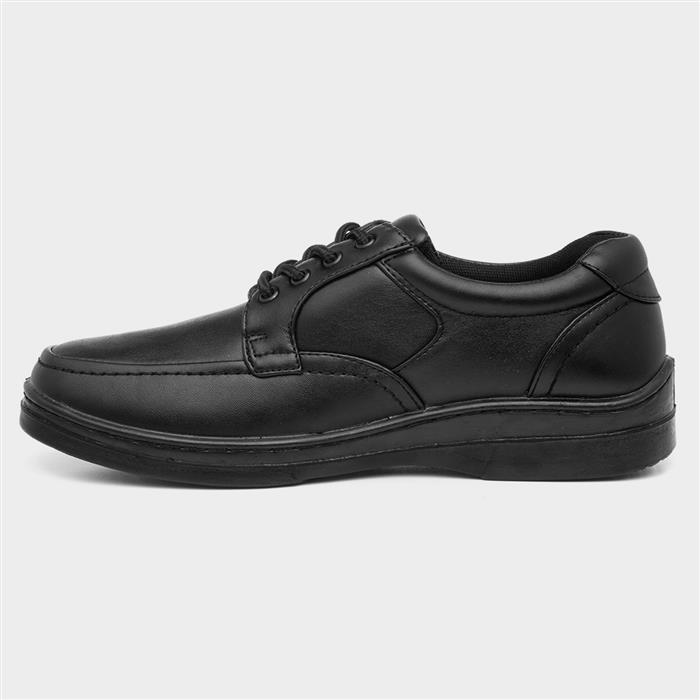 Hobos Mens Black Lace Up Wide Fit Shoe-52041 | Shoe Zone