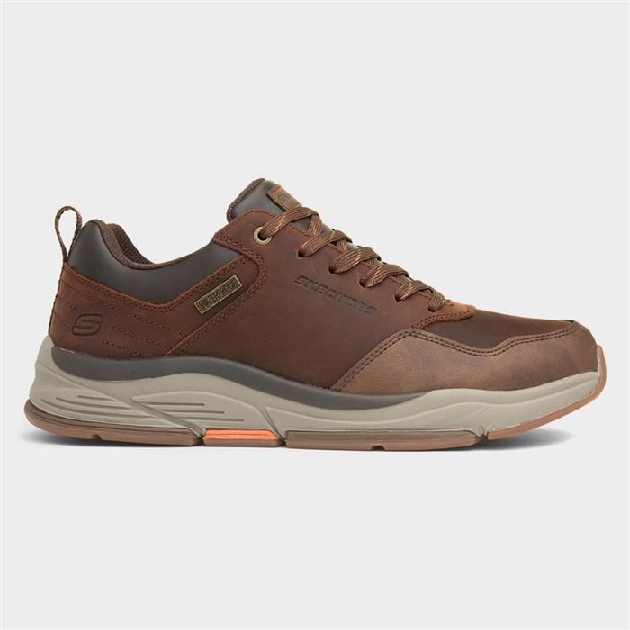 Skechers Benago Hombre Mens Brown Leather Shoe 52043 Shoe Zone