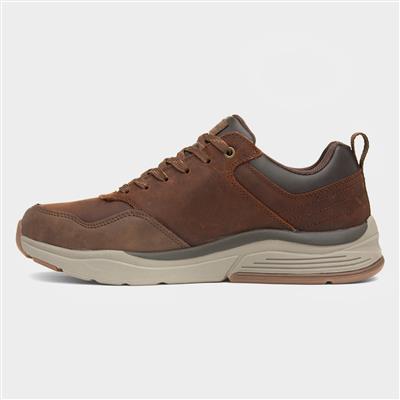 Skechers Benago Hombre Mens Brown Leather Shoe-52043 | Shoe Zone